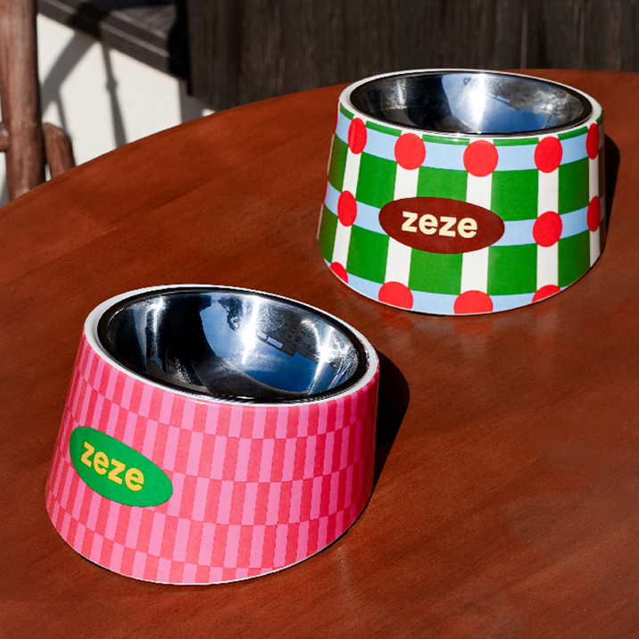 Vintage Sweetheart & Striped Polka Dot Metal Bowl - Image 1