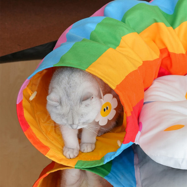 Rainbow Tunnel Cozy Pet Bed