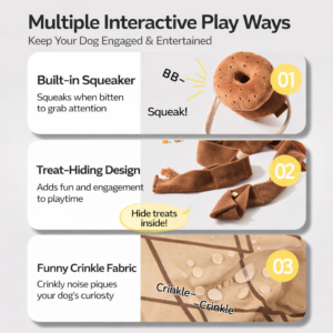 Raising Well Baking Snuffle Crinkle Toy Leash Set - Image 7