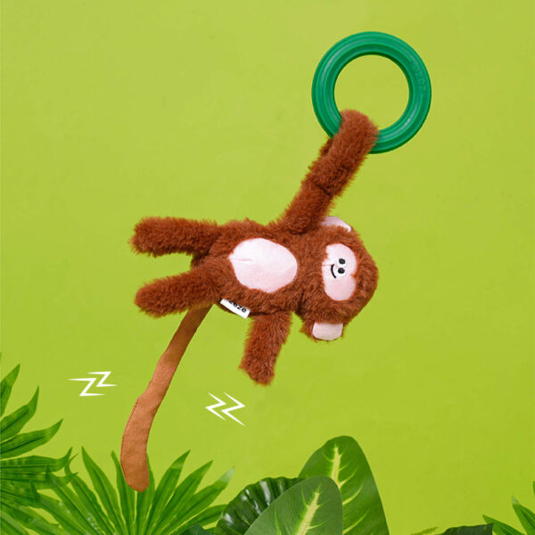 Clever Monkey Crinkle Teething Ring Toy