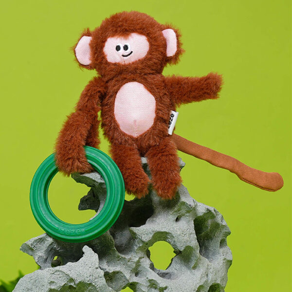Clever Monkey Crinkle Teething Ring Toy