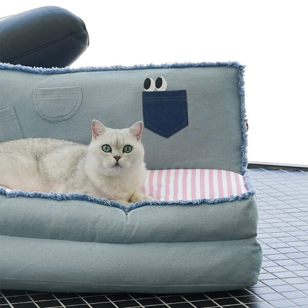 Denim Folding Sofa Bed