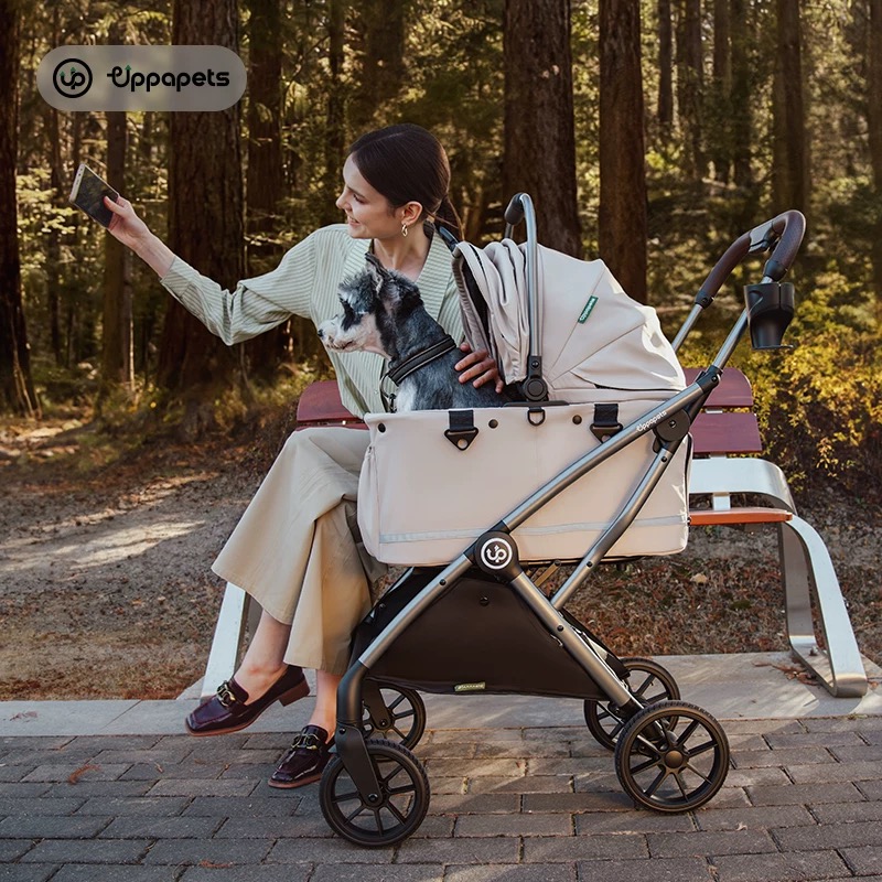 Uppapets Flander Foldable Detachable 2 in 1 Pet Stroller - Image 4