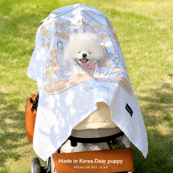 Dear Puppy Carousel Peekaboo Stroller Blanket