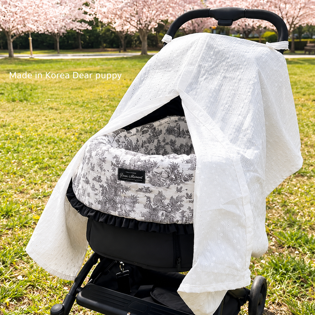 Dear Puppy Pure Peekaboo Stroller Blanket - Image 1